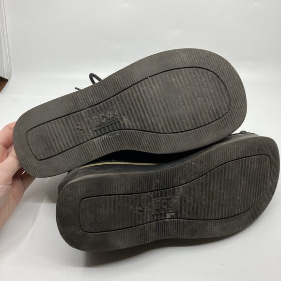 Y2K BC Footwear Black Suede Platform Shoes Womens 7 Whimsigoth Vintage - Picture 8 of 10